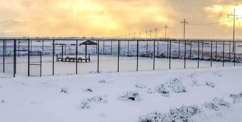 game courts during winter